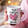Lovely And Caffeinated Personalized Mug, Valentine Heart Coquette Bow Coffee Lover Gift With Custom Name Lovely And Caffeinated Personalized Mug, Valentine Heart Coquette Bow Coffee Lover Gift With Custom Name