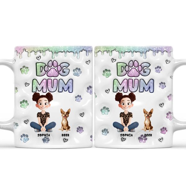 Lovely Chibi Cartoon Dog Mom - Personalized 3D Inflated Effect Ceramic Mug - Gift For Dog Lovers | CLP15 NA94 Lovely Chibi Cartoon Dog Mom - Personalized 3D Inflated Effect Ceramic Mug - Gift For Dog Lovers | CLP15 NA94