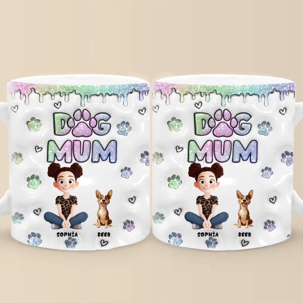 Lovely Chibi Cartoon Dog Mom - Personalized 3D Inflated Effect Ceramic Mug - Gift For Dog Lovers | CLP15 NA94 Lovely Chibi Cartoon Dog Mom - Personalized 3D Inflated Effect Ceramic Mug - Gift For Dog Lovers | CLP15 NA94