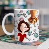 Lovely Dog And Human Cartoon - Personalized Mug - Gift for Pet Owners, Dog Lovers, Dog Mom | CLP15.V3 HH01 Lovely Dog And Human Cartoon - Personalized Mug - Gift for Pet Owners, Dog Lovers, Dog Mom | CLP15.V3 HH01