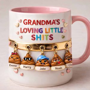 Loving Little Sh*ts Accent Mug - Personalized Gifts For Grandma 01HUDT090126