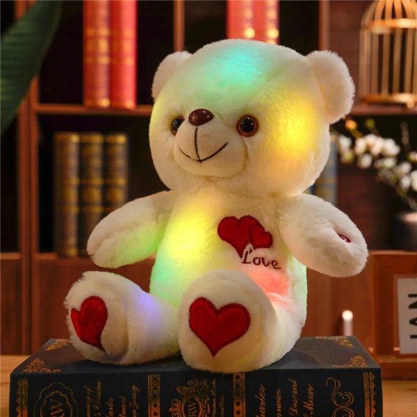 Luminous Plush Bear with Bowtie and Rose Heart 30cm Luminous Plush Bear with Bowtie and Rose Heart 30cm