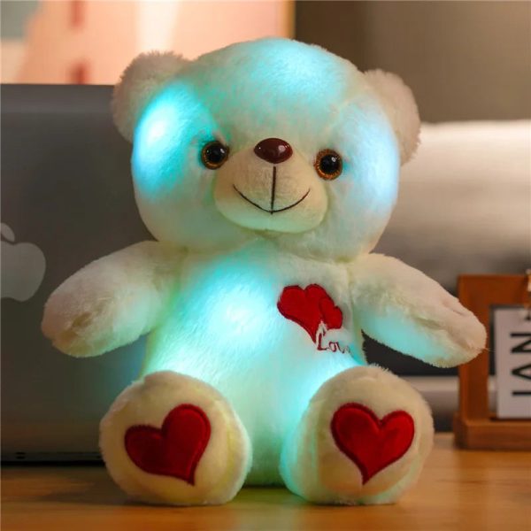 Luminous Plush Bear with Bowtie and Rose Heart 30cm Luminous Plush Bear with Bowtie and Rose Heart 30cm