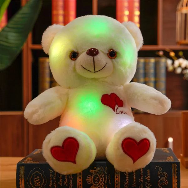 Luminous Plush Bear with Bowtie and Rose Heart 30cm Luminous Plush Bear with Bowtie and Rose Heart 30cm