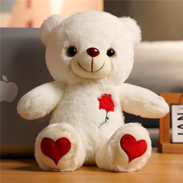 Luminous Plush Bear with Bowtie and Rose Heart 30cm Luminous Plush Bear with Bowtie and Rose Heart 30cm