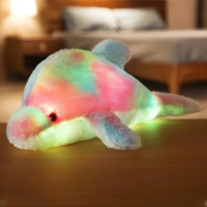 Luminous Plush Dolphin Pillow - Soft, Colorful LED Cushion for Kids