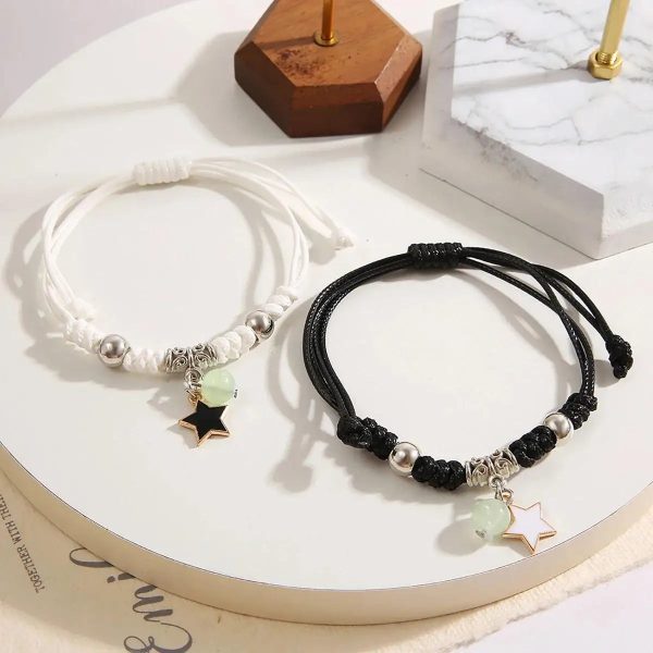 Luminous Star Matching Charm Bracelets Set of 2
