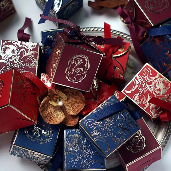 Luxury Gold Wedding Candy Boxes 400PCS Paper Gift Box Luxury Gold Wedding Candy Boxes 400PCS Paper Gift Box