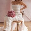 Luxury Layered Ruffle Spaghetti Strap Smocked Pleated Evening Maxi Dress - Ivory Luxury Layered Ruffle Spaghetti Strap Smocked Pleated Evening Maxi Dress - Ivory