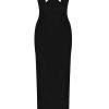 Luxury Push Up Strapless High Slit Bandage Maxi Formal Dress - Black