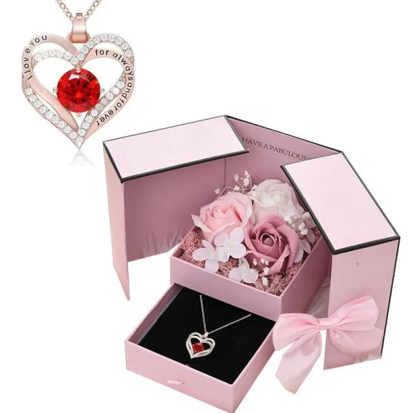 Luxury Rose Jewelry Gift Box With Bow
