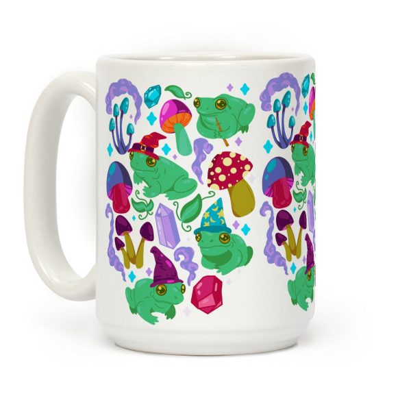 Magical Mushroom Frogs Pattern Coffee Mug Magical Mushroom Frogs Pattern Coffee Mug