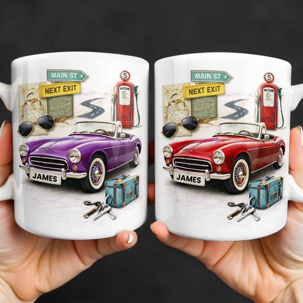 Main St Next Exit Vintage Car Design - Personalized Custom Coffee Mug - HOB031_MG Main St Next Exit Vintage Car Design - Personalized Custom Coffee Mug - HOB031_MG