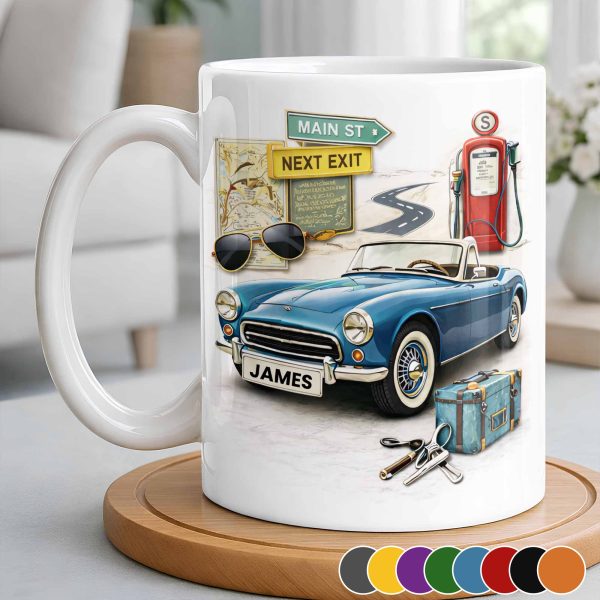 Main St Next Exit Vintage Car Design - Personalized Custom Coffee Mug - HOB031_MG Main St Next Exit Vintage Car Design - Personalized Custom Coffee Mug - HOB031_MG