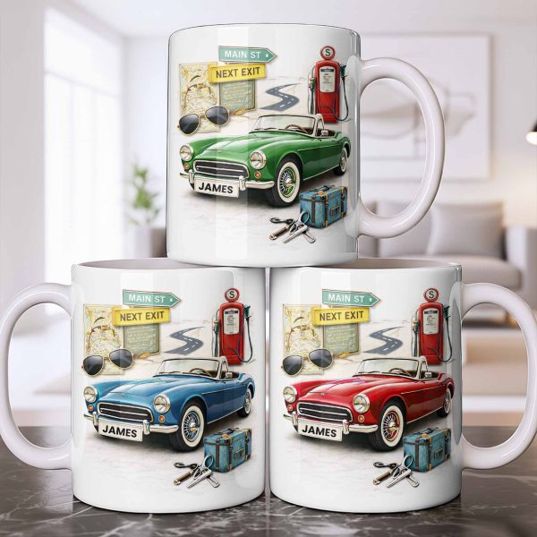 Main St Next Exit Vintage Car Design - Personalized Custom Coffee Mug - HOB031_MG Main St Next Exit Vintage Car Design - Personalized Custom Coffee Mug - HOB031_MG