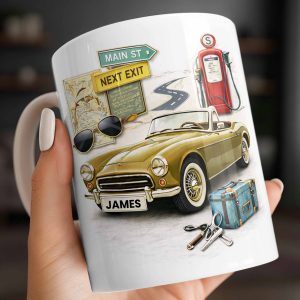 Main St Next Exit Vintage Car Design - Personalized Custom Coffee Mug - HOB031_MG