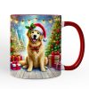Majestic Golden Retriever with Santa Hat Personalized Mug, Delightful Christmas Gift with Custom Name Majestic Golden Retriever with Santa Hat Personalized Mug, Delightful Christmas Gift with Custom Name