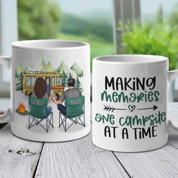 Making Memories One Campsite At A Time - Gift For Camping Couples, Personalized Mug Making Memories One Campsite At A Time - Gift For Camping Couples, Personalized Mug