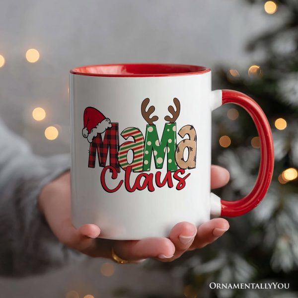 Mama Claus Retro Christmas Personalized Mug, Matching Family Holiday Gift with Custom Name Mama Claus Retro Christmas Personalized Mug, Matching Family Holiday Gift with Custom Name