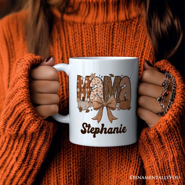 Mama Coquette Autumn Personalized Mug, Cozy Fall Pumpkins Gift for Mothers with Custom Name Mama Coquette Autumn Personalized Mug, Cozy Fall Pumpkins Gift for Mothers with Custom Name