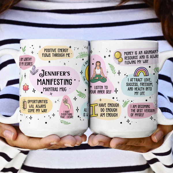 Manifesting Mantras Mug Manifest For Me Gift - Personalized Mug Manifesting Mantras Mug Manifest For Me Gift - Personalized Mug