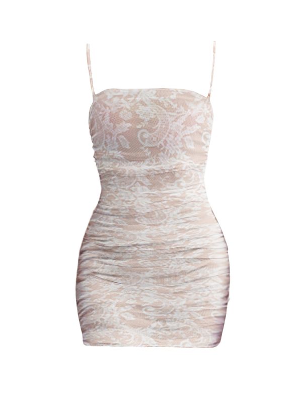 MASPETH Paisley Print Ruched Mini Dress MASPETH Paisley Print Ruched Mini Dress