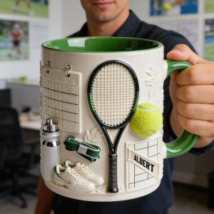 Match Day Tennis - Personalized Accent Mug - Gift For Tennis Lovers NL122