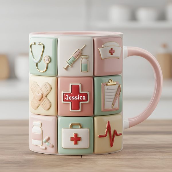 Medical Patchwork Accent Mug - Personalized Gifts For Nurses 01TOLU281025 Medical Patchwork Accent Mug - Personalized Gifts For Nurses 01TOLU281025