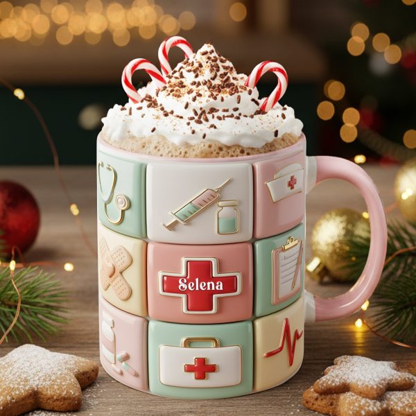 Medical Patchwork Accent Mug - Personalized Gifts For Nurses 01TOLU281025 Medical Patchwork Accent Mug - Personalized Gifts For Nurses 01TOLU281025