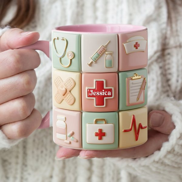 Medical Patchwork Accent Mug - Personalized Gifts For Nurses 01TOLU281025 Medical Patchwork Accent Mug - Personalized Gifts For Nurses 01TOLU281025
