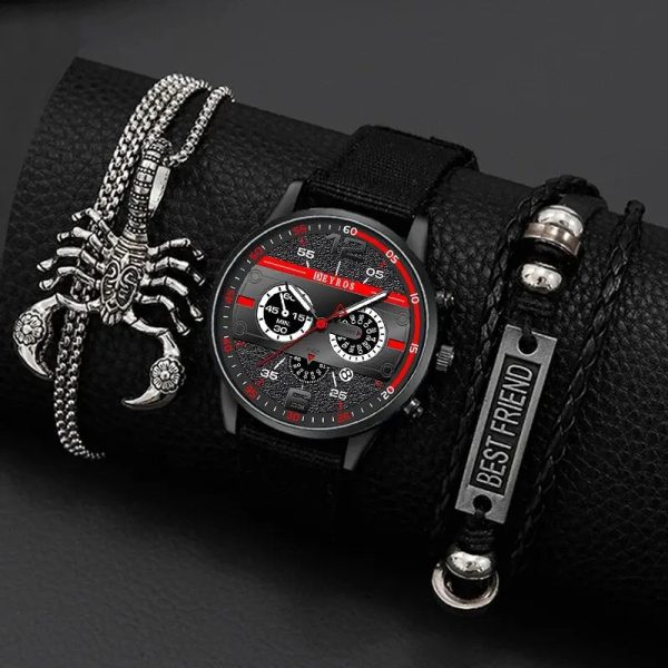 Men’s Minimal Quartz Watch Necklace and Bracelet Set Men’s Minimal Quartz Watch Necklace and Bracelet Set