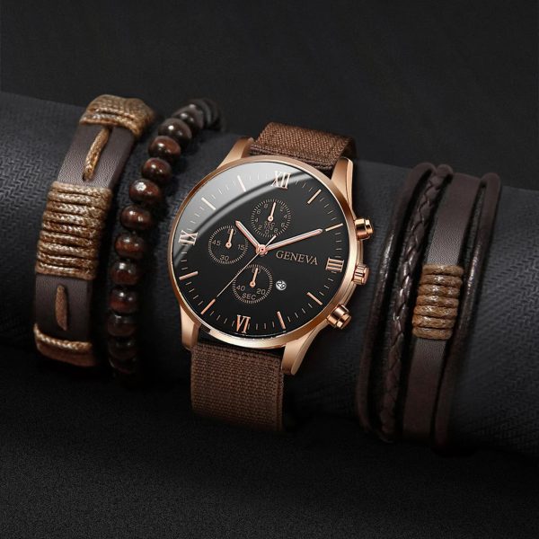 Men’s Quartz Watch and Bracelet Set 4 or 5 Pieces Men’s Quartz Watch and Bracelet Set 4 or 5 Pieces