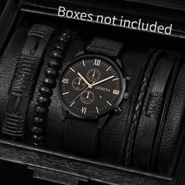 Men’s Quartz Watch and Bracelet Set 4 or 5 Pieces Men’s Quartz Watch and Bracelet Set 4 or 5 Pieces