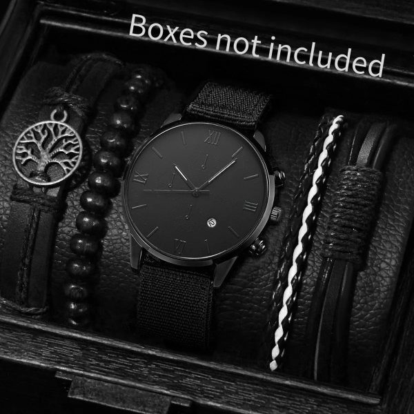 Men’s Quartz Watch and Bracelet Set 4 or 5 Pieces Men’s Quartz Watch and Bracelet Set 4 or 5 Pieces