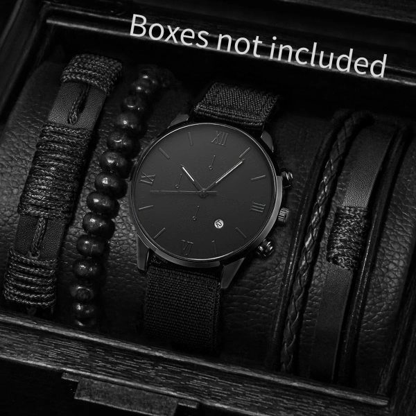 Men’s Quartz Watch and Bracelet Set 4 or 5 Pieces Men’s Quartz Watch and Bracelet Set 4 or 5 Pieces
