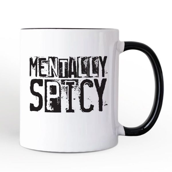 Mentally Spicy Snarky Personalized Mug, Sarcastic Funny Quote Health Gift with Custom Name Mentally Spicy Snarky Personalized Mug, Sarcastic Funny Quote Health Gift with Custom Name