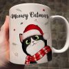 Meowy Catmas Cute Peeking Fluffy Cat Christmas Personalized Mug Meowy Catmas Cute Peeking Fluffy Cat Christmas Personalized Mug