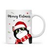 Meowy Catmas Cute Peeking Fluffy Cat Christmas Personalized Mug Meowy Catmas Cute Peeking Fluffy Cat Christmas Personalized Mug
