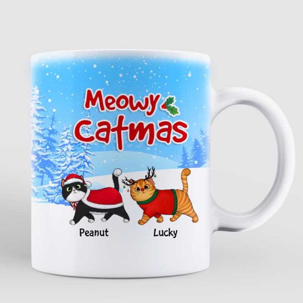 Meowy Catmas Fluffy Cat In Winter Christmas Personalized Mug Meowy Catmas Fluffy Cat In Winter Christmas Personalized Mug