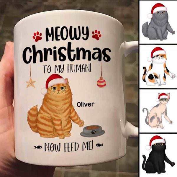 Meowy Catmas Human Christmas Personalized Mug Meowy Catmas Human Christmas Personalized Mug