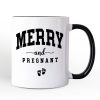 Merry and Pregnant Personalized Mug, Baby Announcement Christmas Custom Gift for New Mom Merry and Pregnant Personalized Mug, Baby Announcement Christmas Custom Gift for New Mom