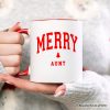 Merry Aunt Retro Christmas Personalized Mug, Matching Family Holiday Gift with Custom Name Merry Aunt Retro Christmas Personalized Mug, Matching Family Holiday Gift with Custom Name