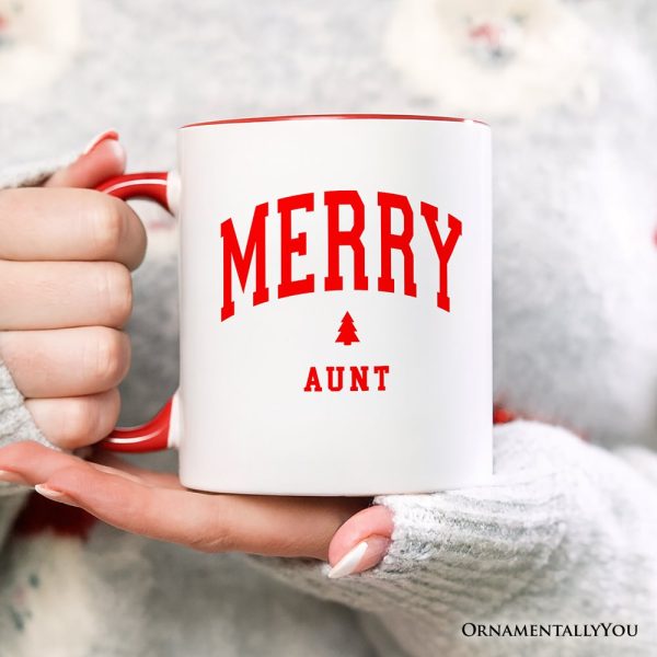 Merry Aunt Retro Christmas Personalized Mug, Matching Family Holiday Gift with Custom Name Merry Aunt Retro Christmas Personalized Mug, Matching Family Holiday Gift with Custom Name