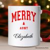 Merry Aunt Retro Christmas Personalized Mug, Matching Family Holiday Gift with Custom Name Merry Aunt Retro Christmas Personalized Mug, Matching Family Holiday Gift with Custom Name
