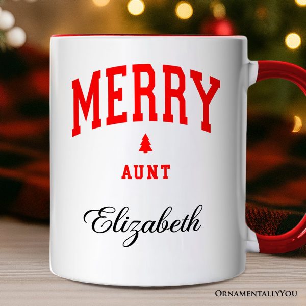 Merry Aunt Retro Christmas Personalized Mug, Matching Family Holiday Gift with Custom Name Merry Aunt Retro Christmas Personalized Mug, Matching Family Holiday Gift with Custom Name