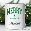 Merry Brother Retro Christmas Personalized Mug, Matching Family Holiday Gift with Custom Name Merry Brother Retro Christmas Personalized Mug, Matching Family Holiday Gift with Custom Name