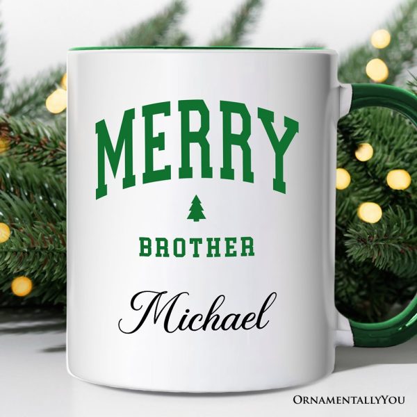 Merry Brother Retro Christmas Personalized Mug, Matching Family Holiday Gift with Custom Name Merry Brother Retro Christmas Personalized Mug, Matching Family Holiday Gift with Custom Name
