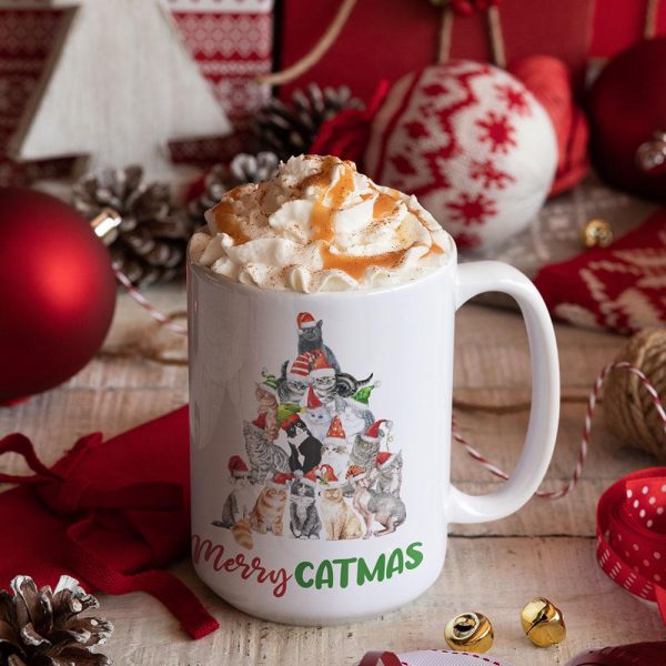 Merry Catmas Woofmas Cat Dog Coffee Mug HN590 Merry Catmas Woofmas Cat Dog Coffee Mug HN590