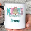 Merry Christmas Coquette Tree Personalized Mug, Preppy Retro Holiday Gift with Custom Name Merry Christmas Coquette Tree Personalized Mug, Preppy Retro Holiday Gift with Custom Name