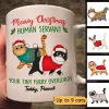 Merry Christmas Human Servant Walking Fluffy Cat Personalized Mug Merry Christmas Human Servant Walking Fluffy Cat Personalized Mug